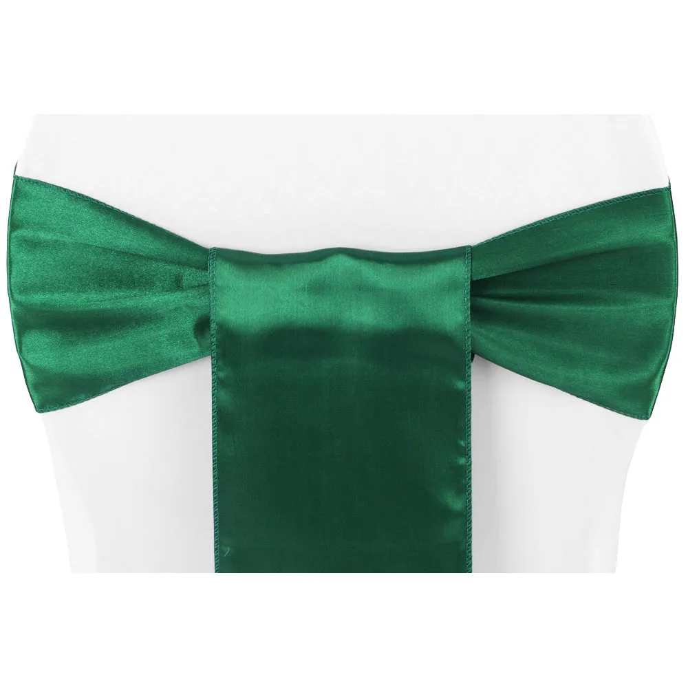 Standard Satin Chair Sash - Emerald Green