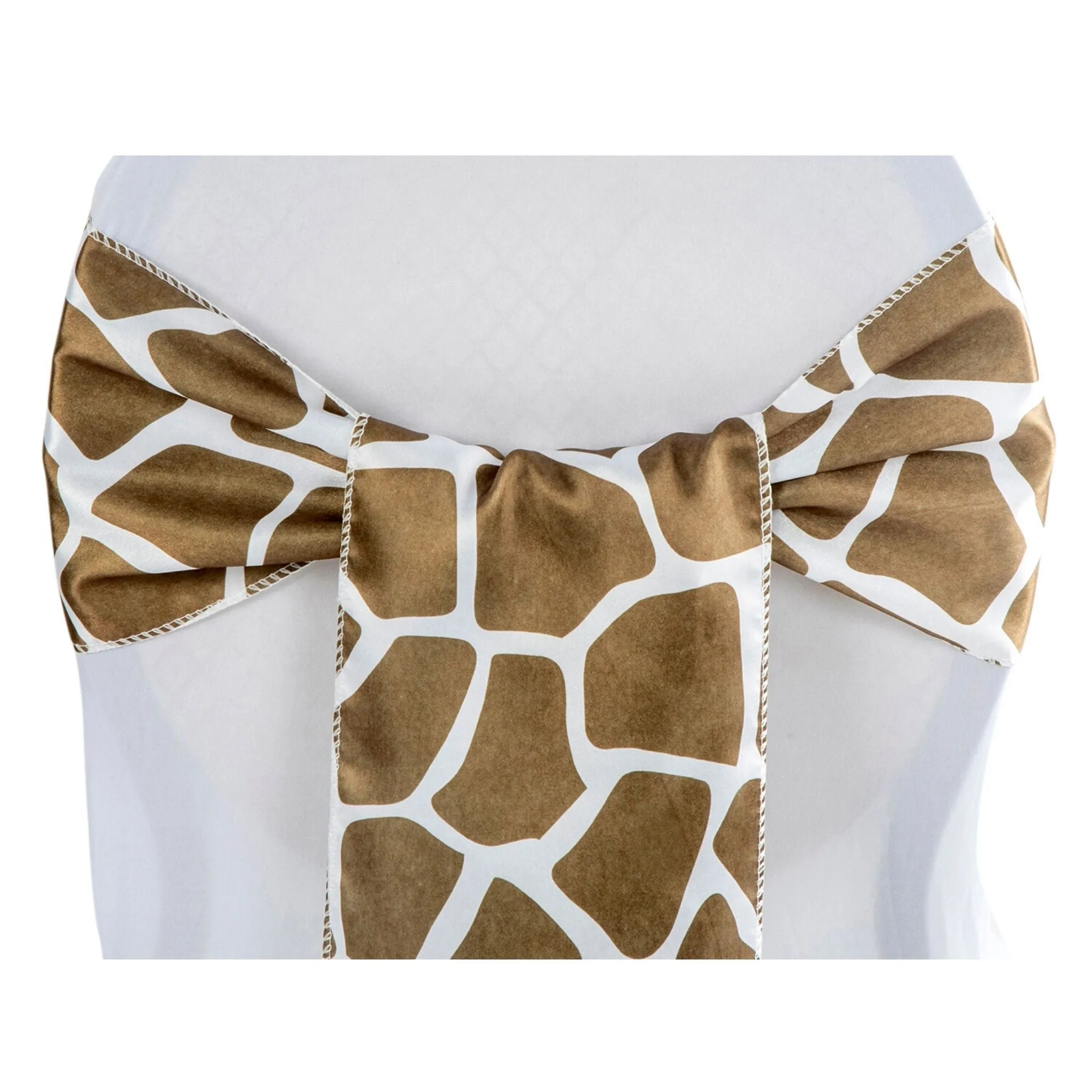 Standard Satin Chair Sash - Giraffe Animal Print