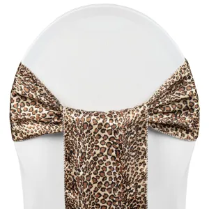 Standard Satin Chair Sash - Leopard