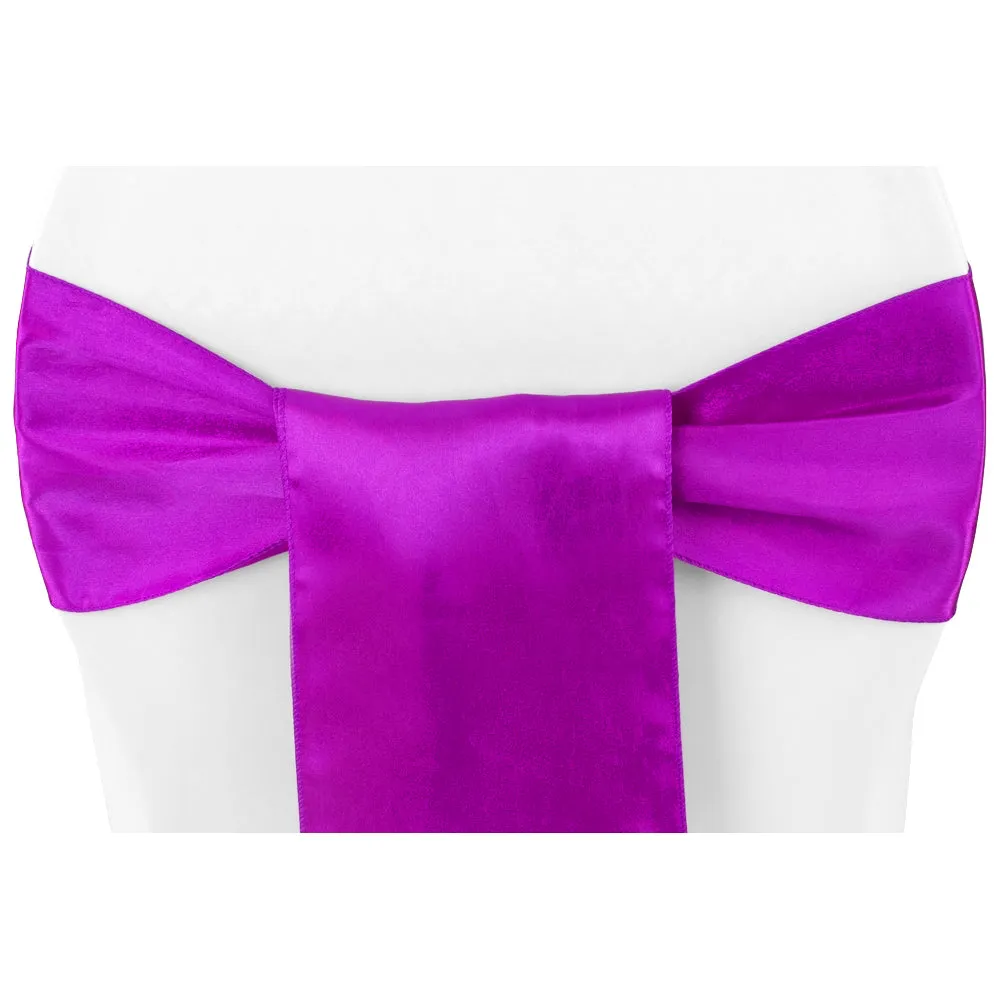 Standard Satin Chair Sash - Magenta Violet