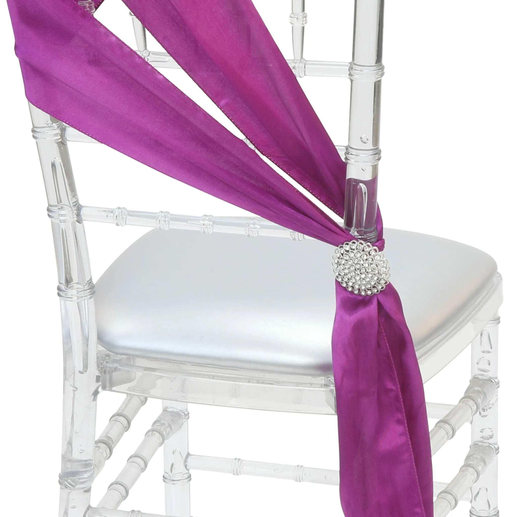 Standard Satin Chair Sash - Magenta Violet