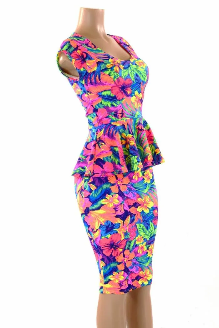 Tahitian Floral Peplum & Skirt Set