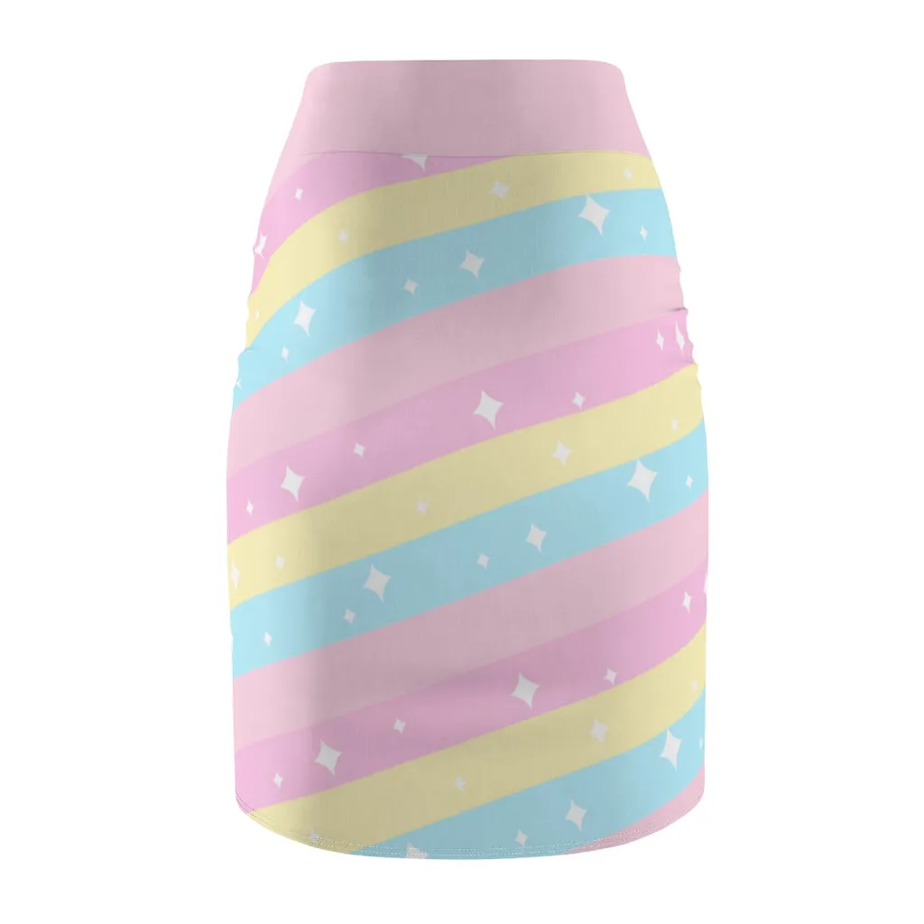 Teatime Fantasy Rainbow Women's Pencil Skirt