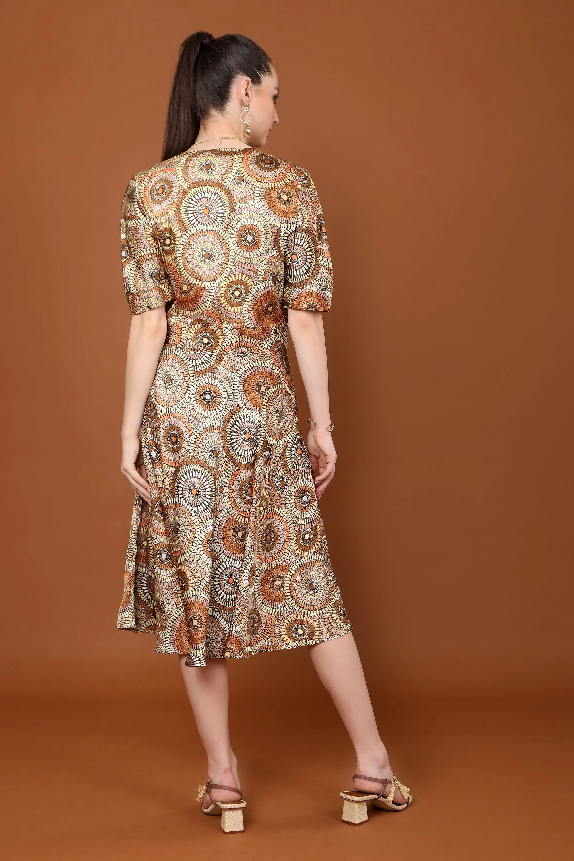 Thea Printed Flared Dress