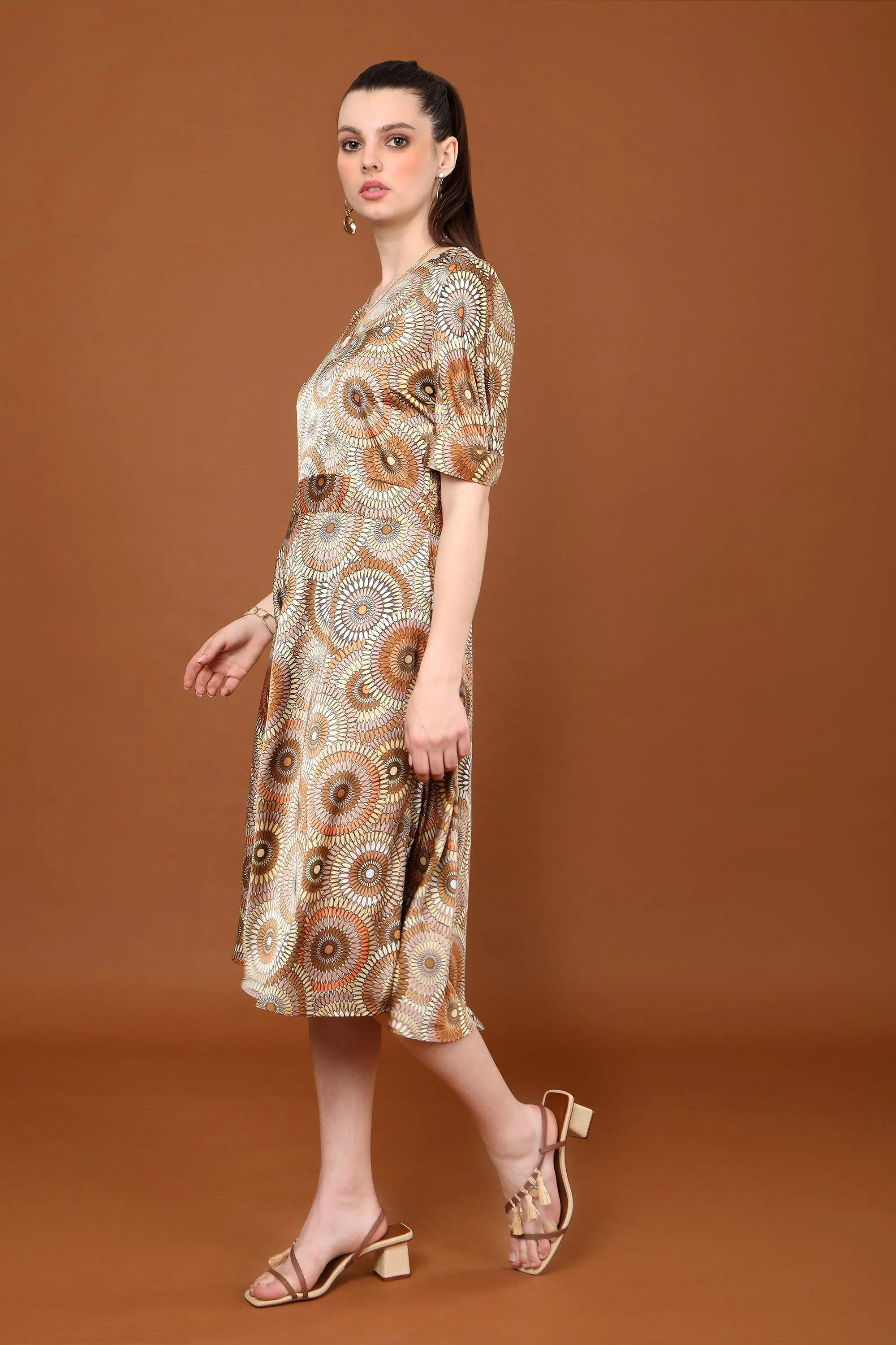 Thea Printed Flared Dress