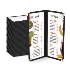 TheLAShop Menu Folder 4.25x11 Wine Menu Covers 2-Page 4-View 30ct/pk