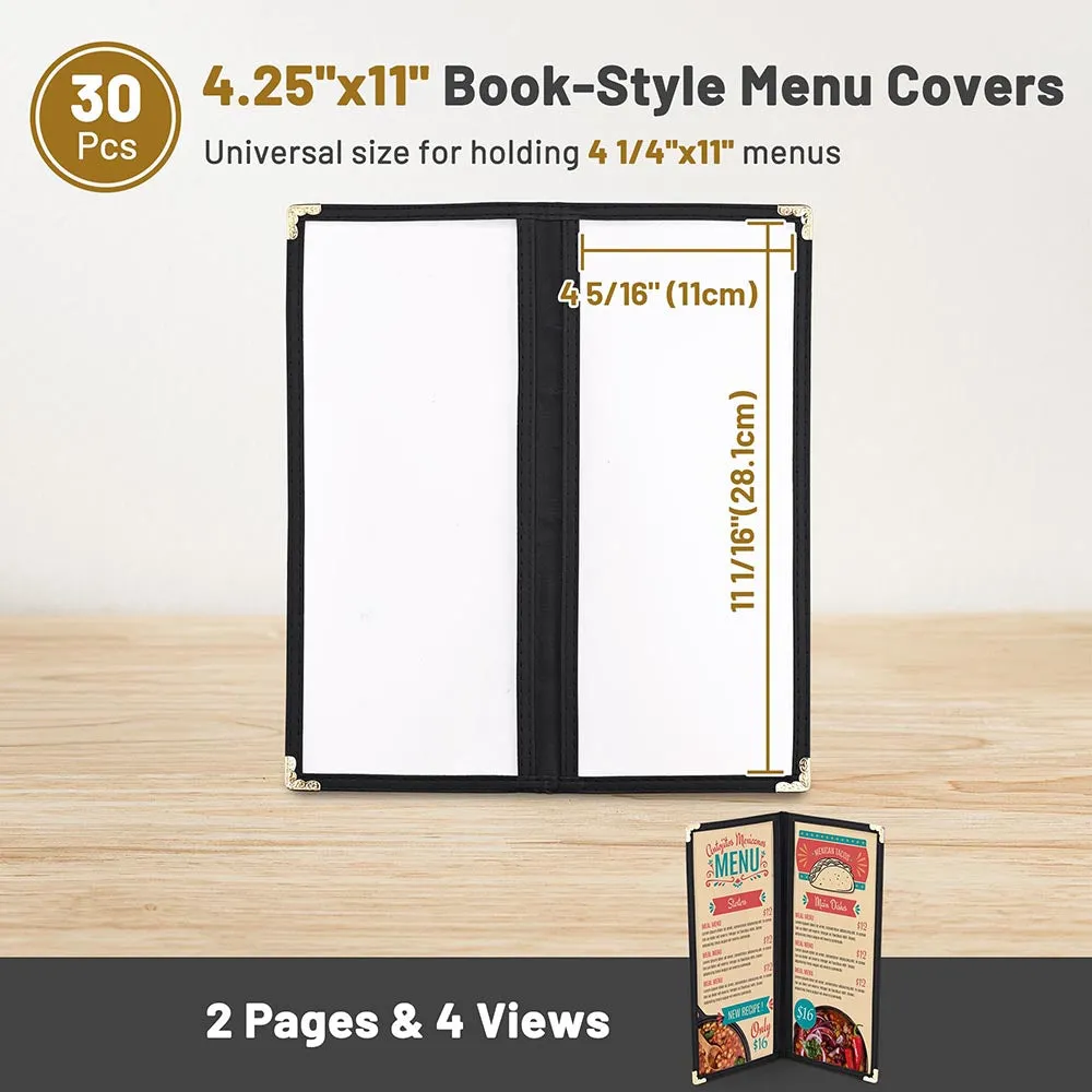 TheLAShop Menu Folder 4.25x11 Wine Menu Covers 2-Page 4-View 30ct/pk