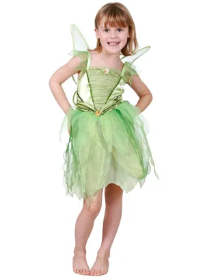 Tinker Bell Green Fairy Girls Fancy Dress Costume