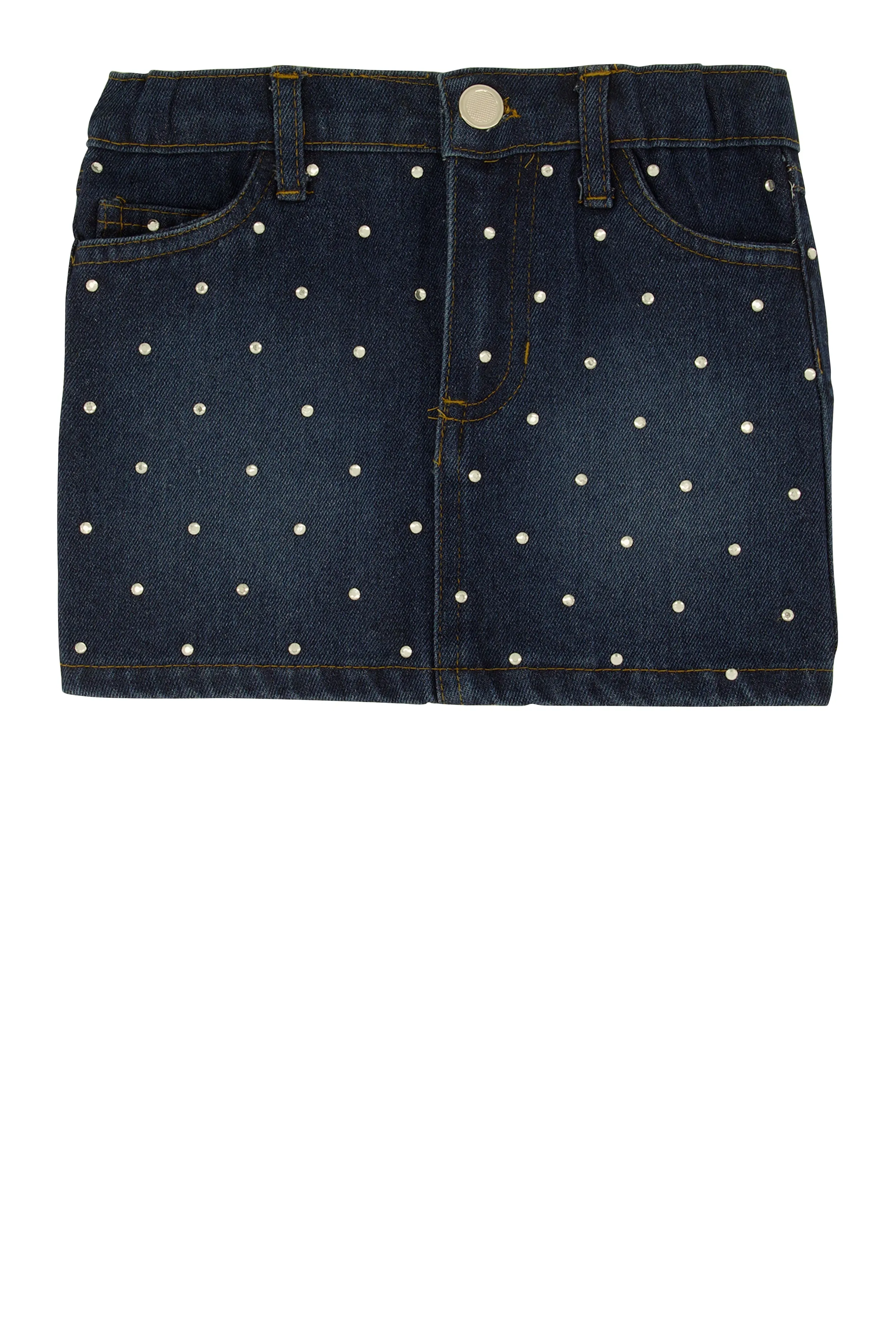 Toddler Girls Denim Rhinestone Studded Skirt