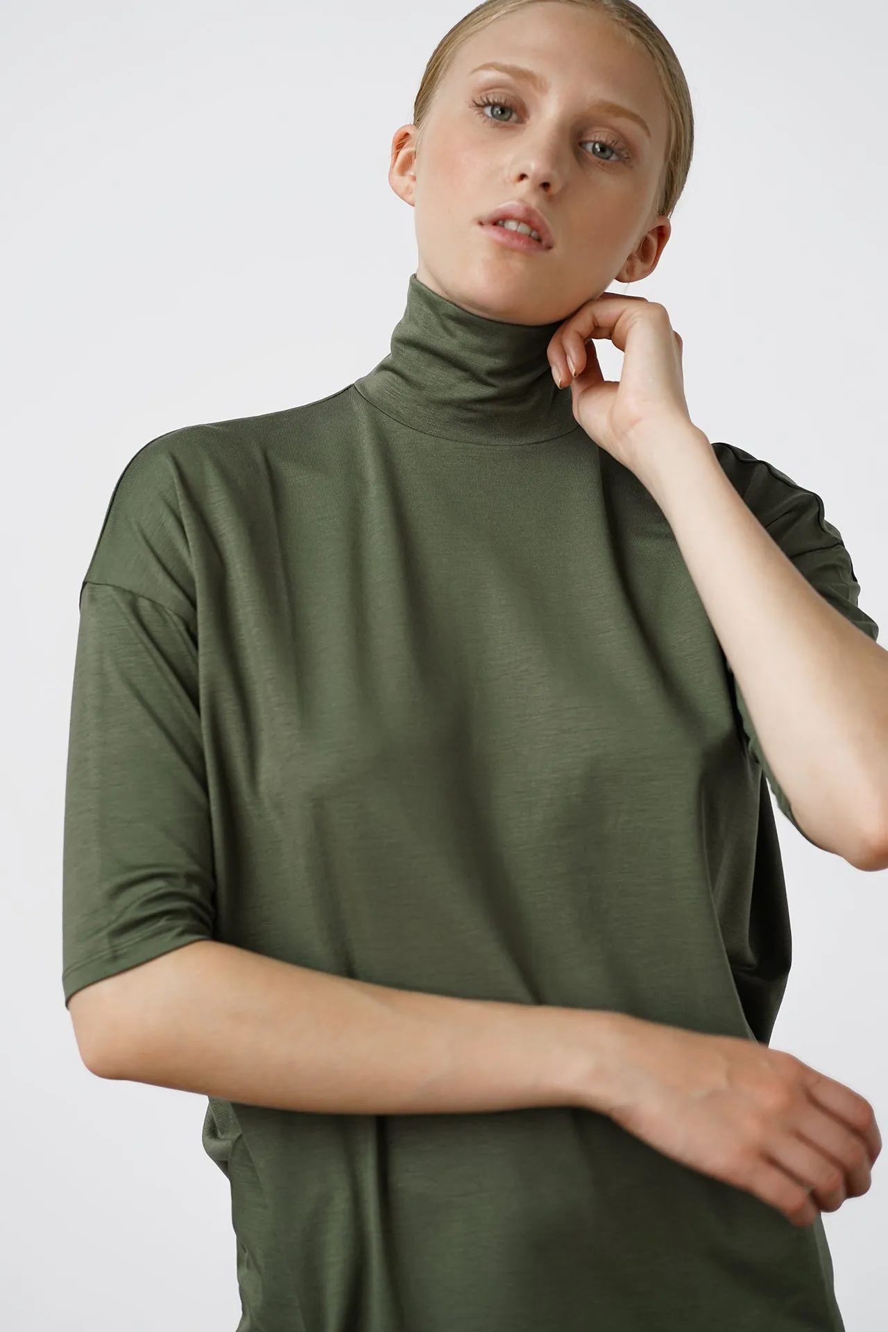 Tomasine Turtleneck Top Forest Green