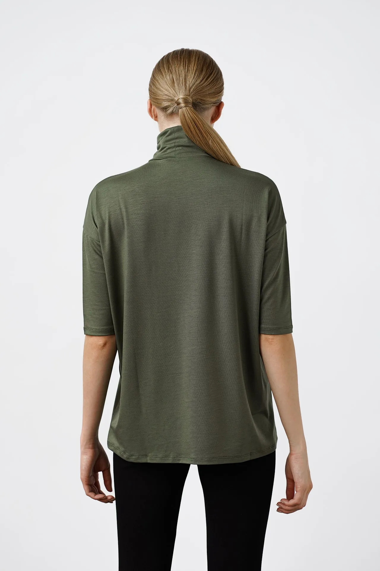 Tomasine Turtleneck Top Forest Green