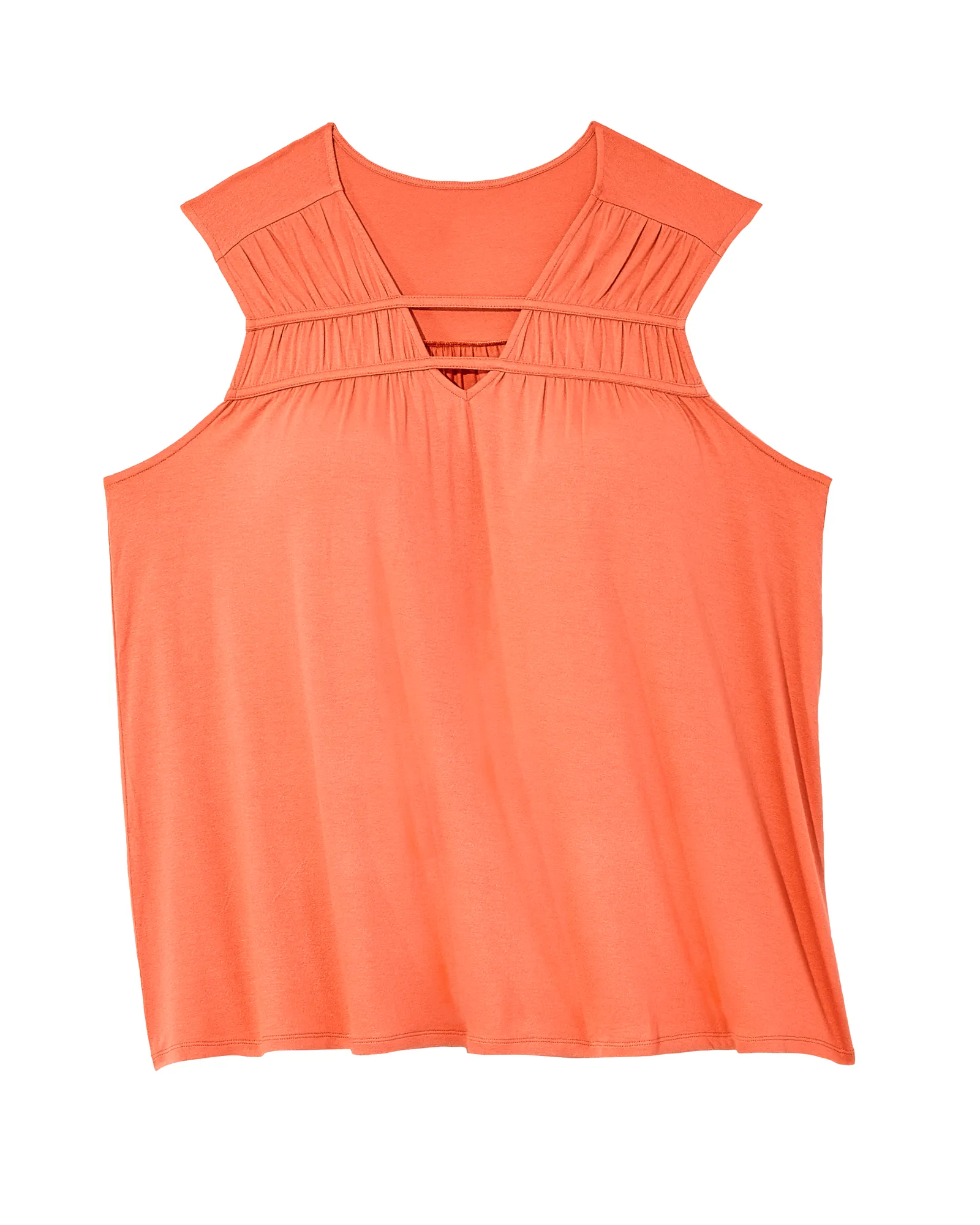 Traci Sleeveless Cut Out Neck Tank | Coral