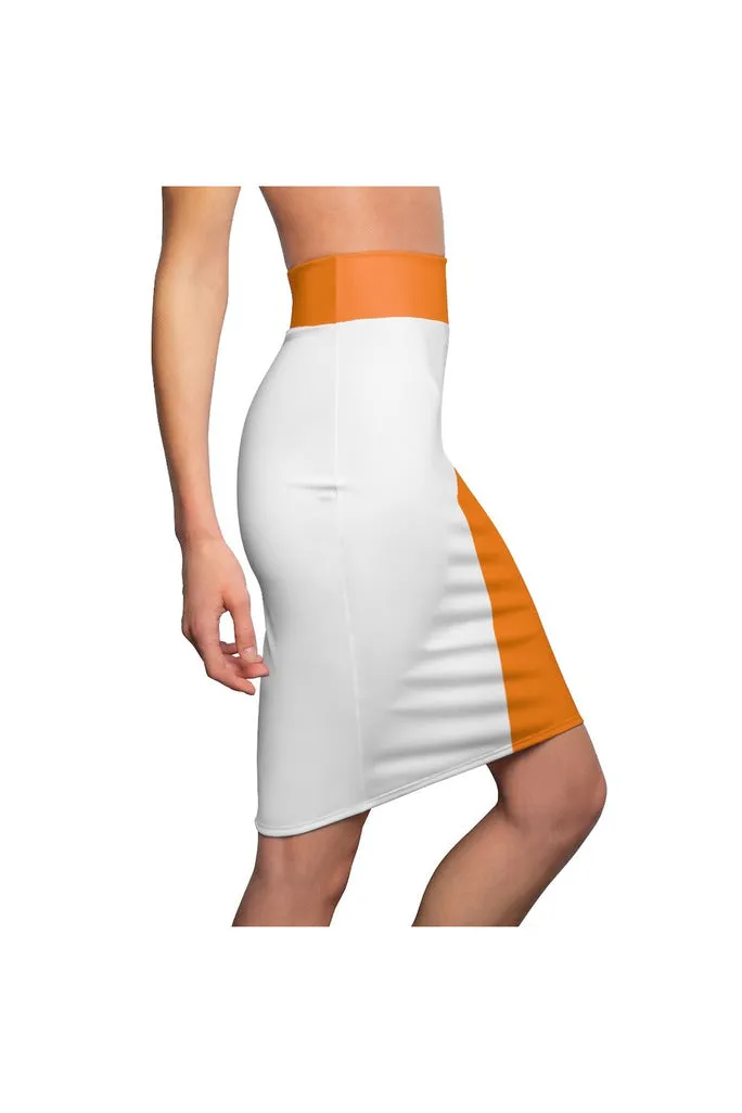 Two-Toned Turmeric/White Women's Pencil Skirt