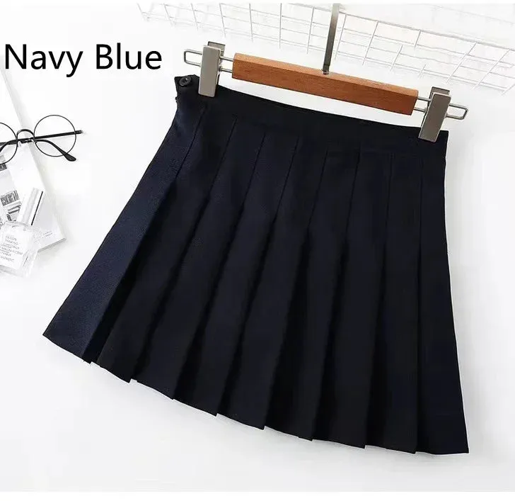 Uniwim Women Casual Plaid Skirt Girls High Waist Pleated A-line Fashion Uniform Skirt With Inner Shorts