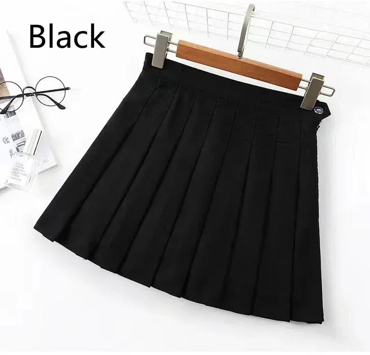 Uniwim Women Casual Plaid Skirt Girls High Waist Pleated A-line Fashion Uniform Skirt With Inner Shorts