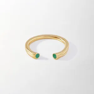 Victoria Textured Emerald Stacker Ring