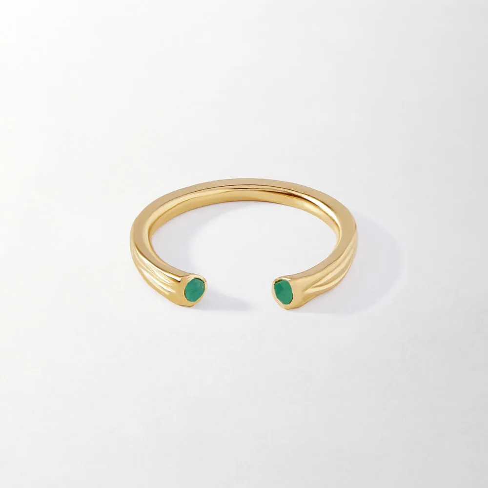 Victoria Textured Emerald Stacker Ring