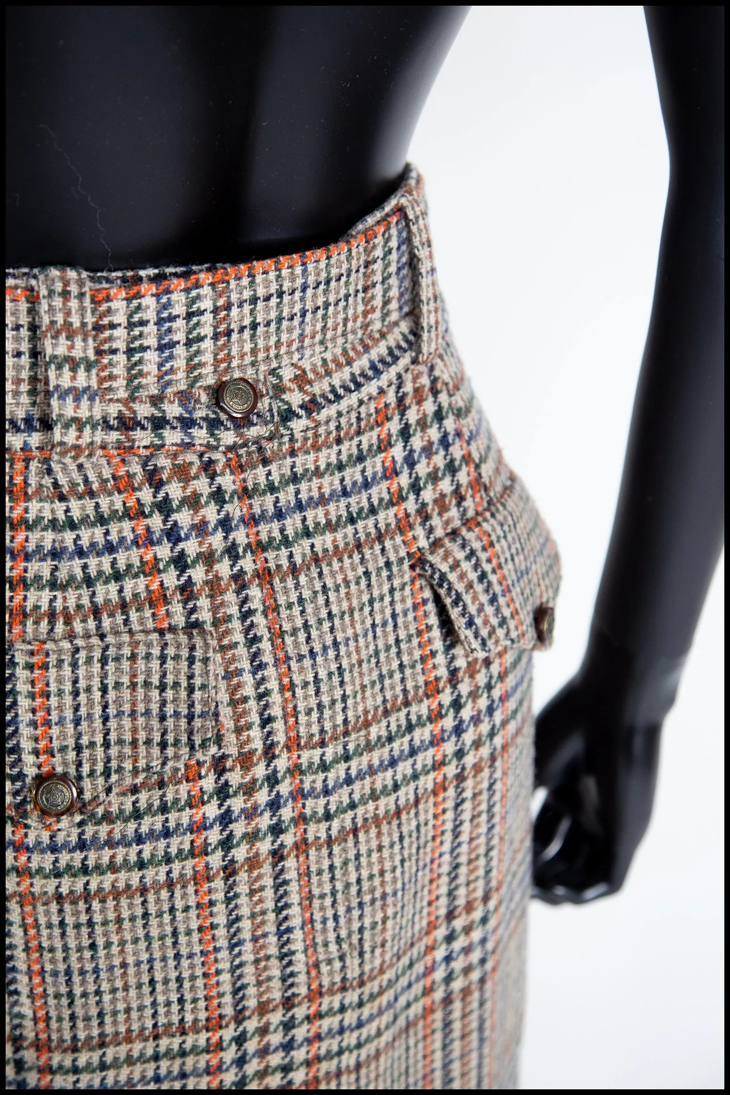 Vintage 1940s Style Tweed Long Midi Pencil Skirt