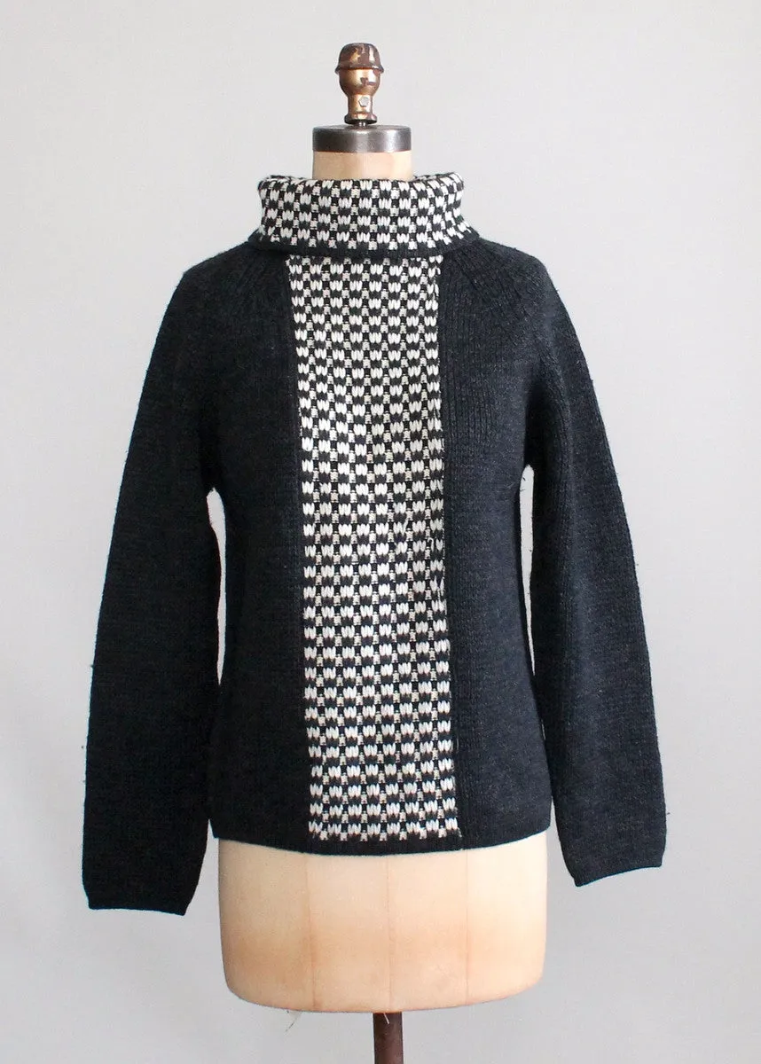 Vintage 1960s Italian Wool Graphic MOD Sweater