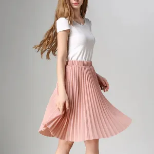 Vintage High Waist Chiffon Tutu Midi Skirt for Summer Style