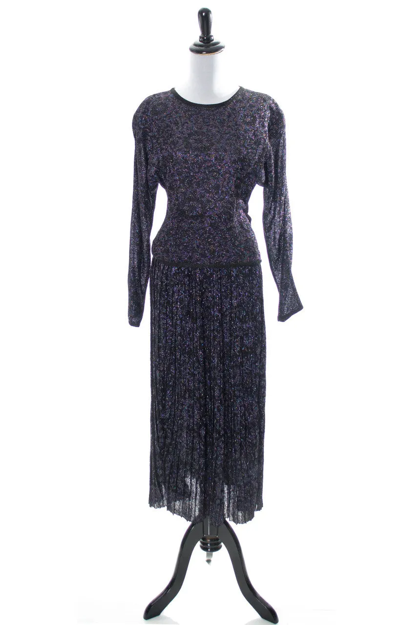 Vintage Missoni Sparkle Purple Party Skirt & Top