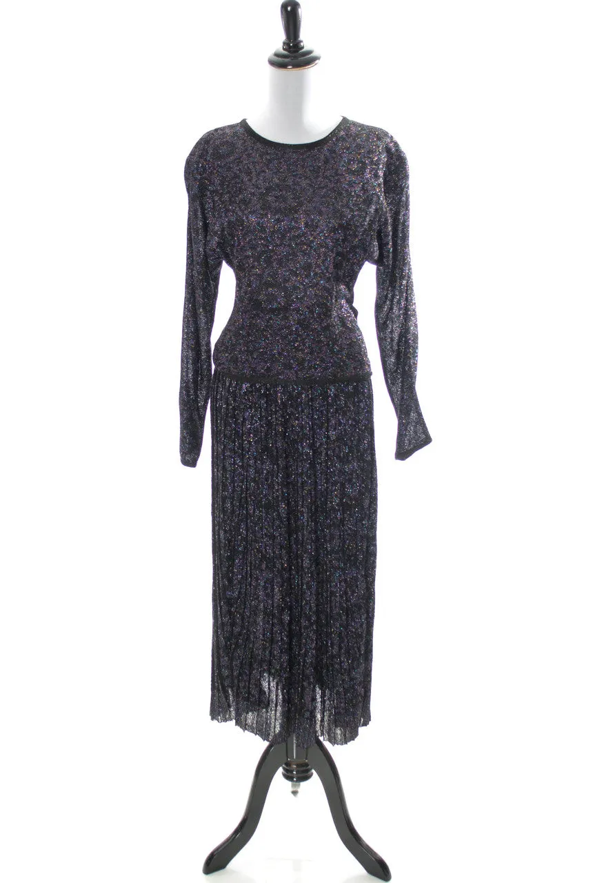 Vintage Missoni Sparkle Purple Party Skirt & Top