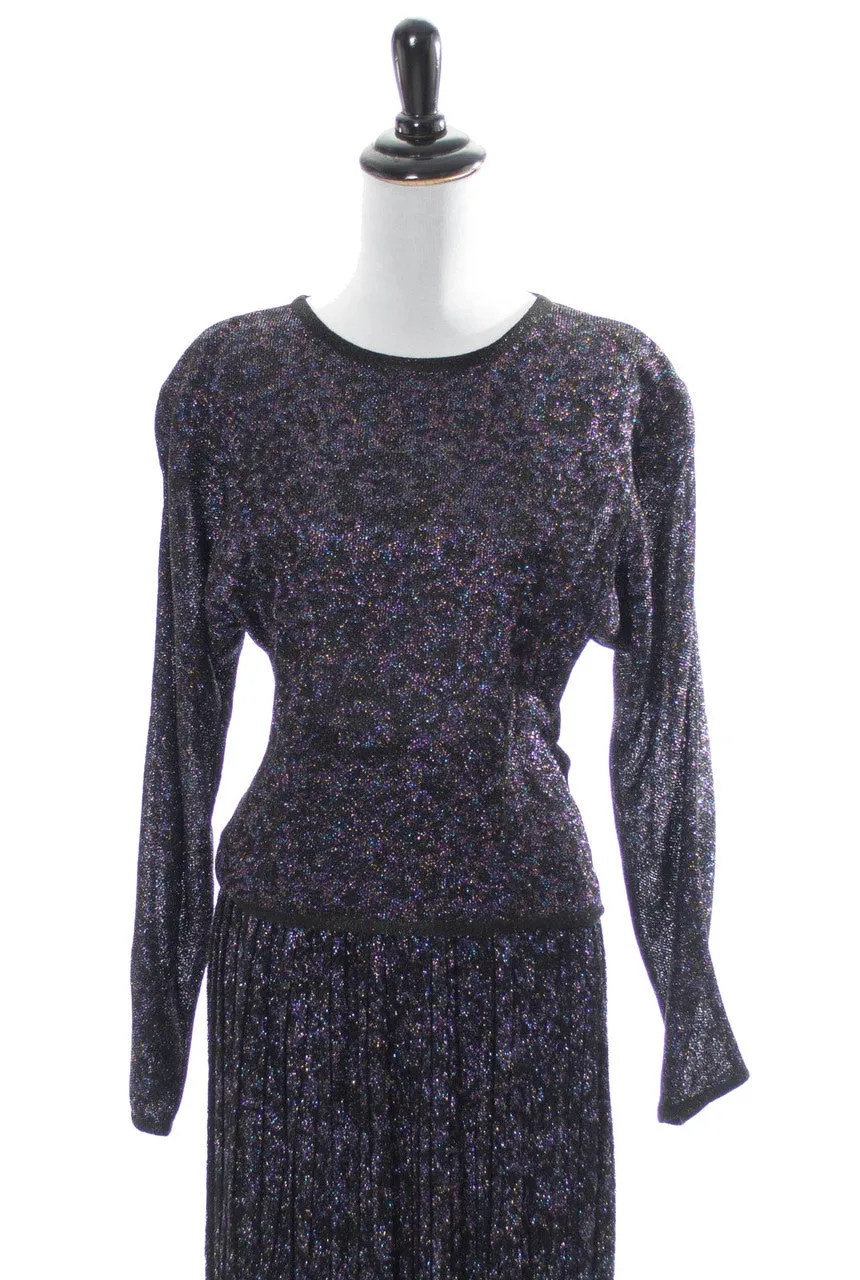 Vintage Missoni Sparkle Purple Party Skirt & Top