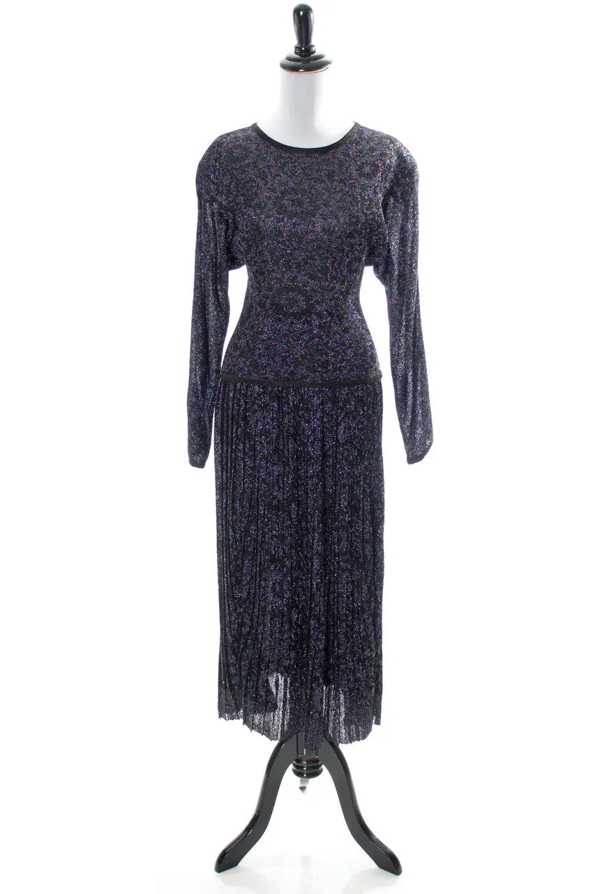 Vintage Missoni Sparkle Purple Party Skirt & Top