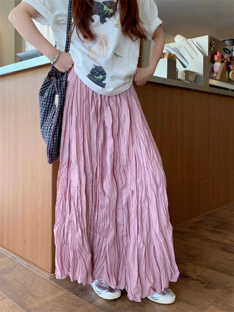 Vintage Pleated A-Line Skirt