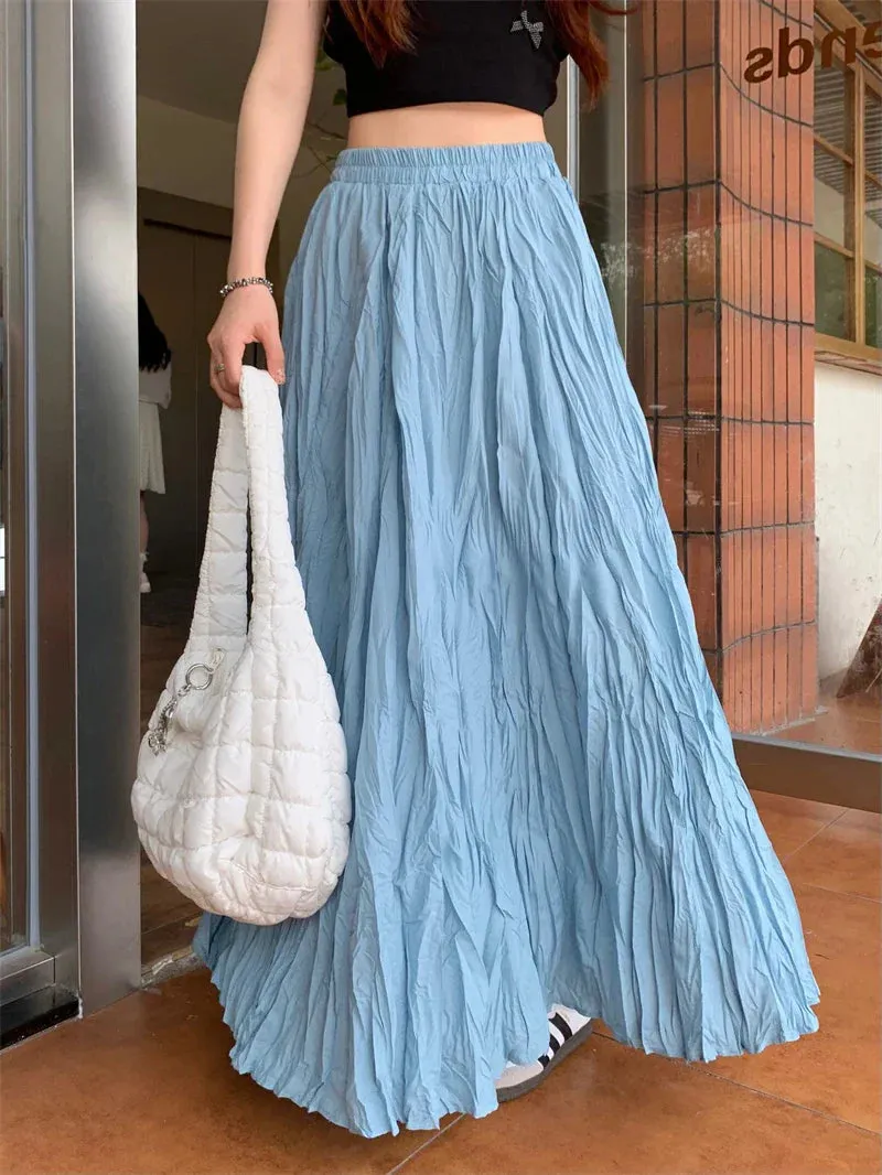 Vintage Pleated A-Line Skirt