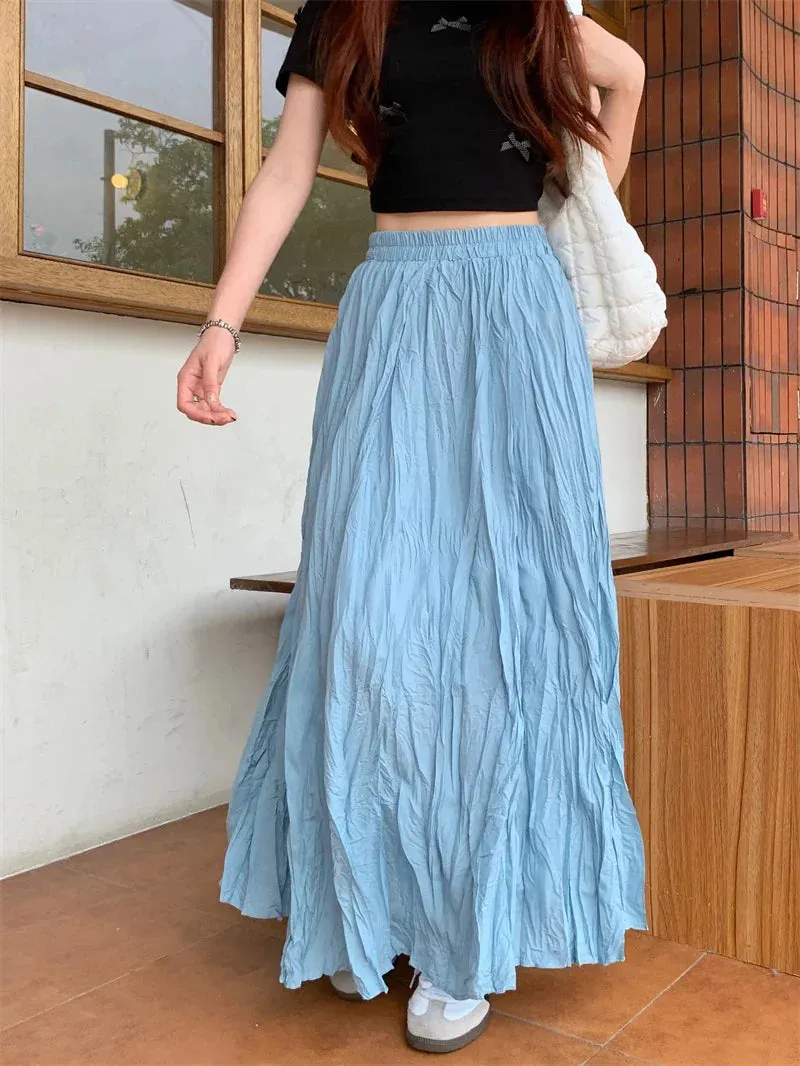 Vintage Pleated A-Line Skirt