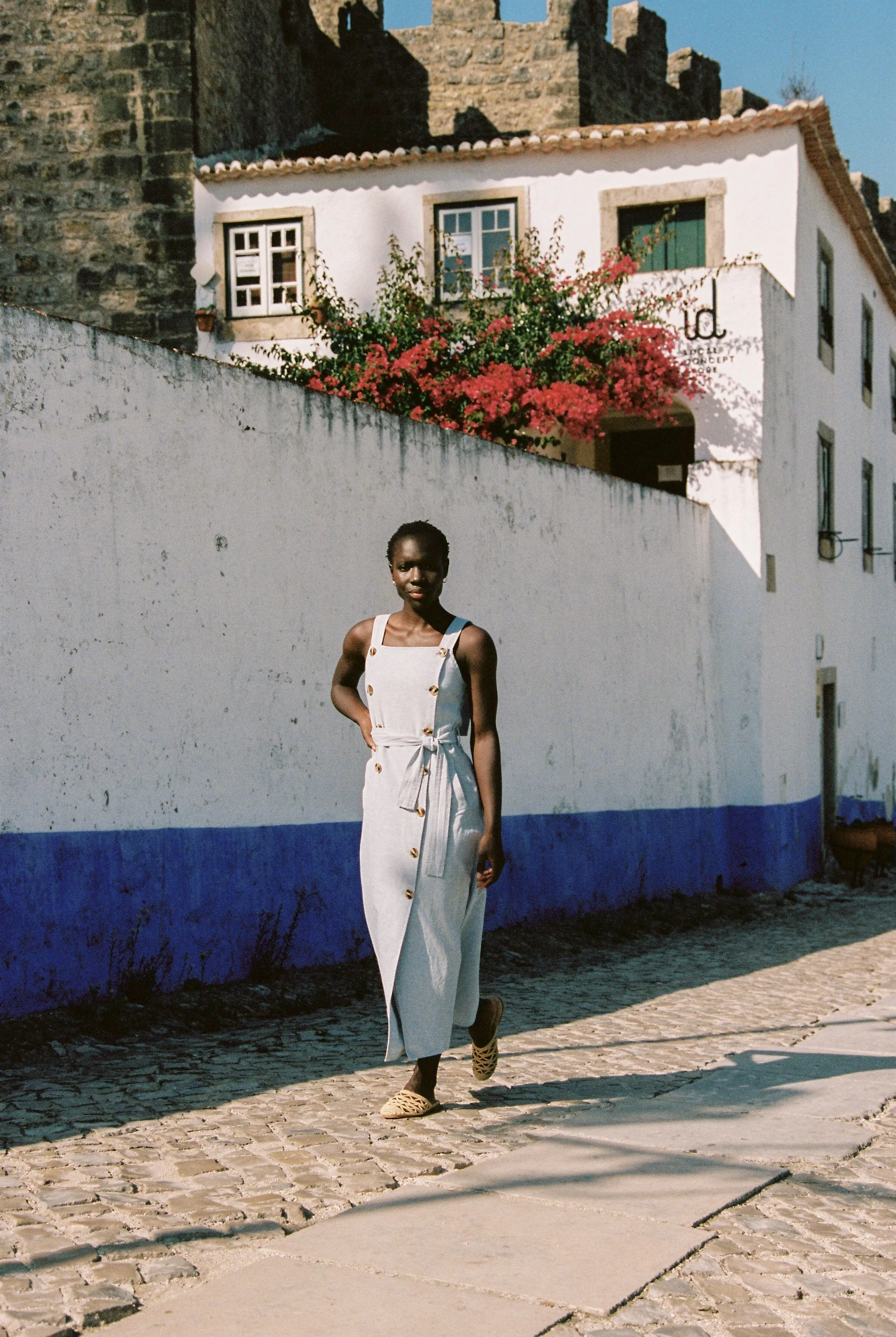 Volonté Linen Midi Dress Sky Blue