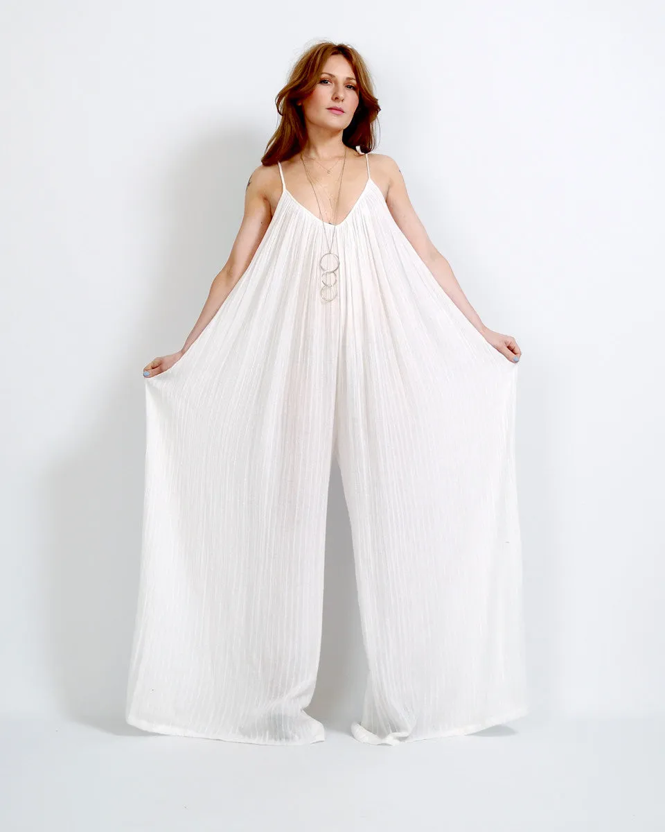 White Gauze Palazzo Jumpsuit