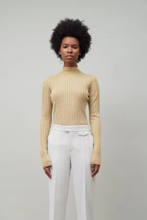 WIDE RIB TURTLENECK - GOLD