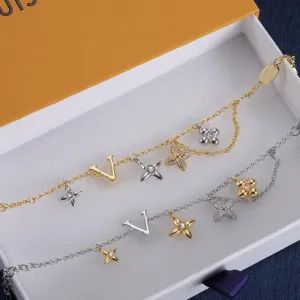 With BOX luxury bracelets designer bracelet women letter small flower silver gold plated charm bracelet inlaid crystal womens designer jewelry