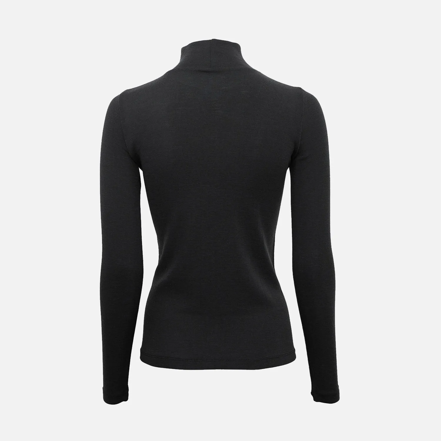 Womens Merino Wool Vakrast Roll Neck Top - Black