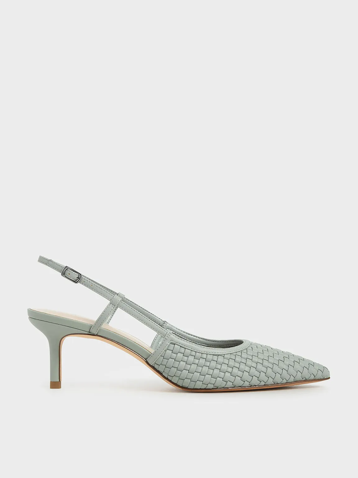 Woven Slingback Pumps